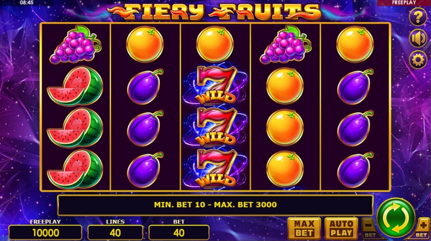 «Fiery Fruits» автоматы играть на деньги в клубе Вулкан